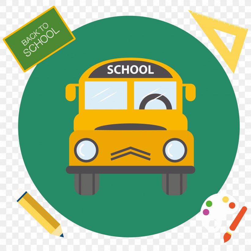 School Bus Photography Illustration, PNG, 2500x2500px, Bus, Area, Brand, Green, Human Behavior Download Free
