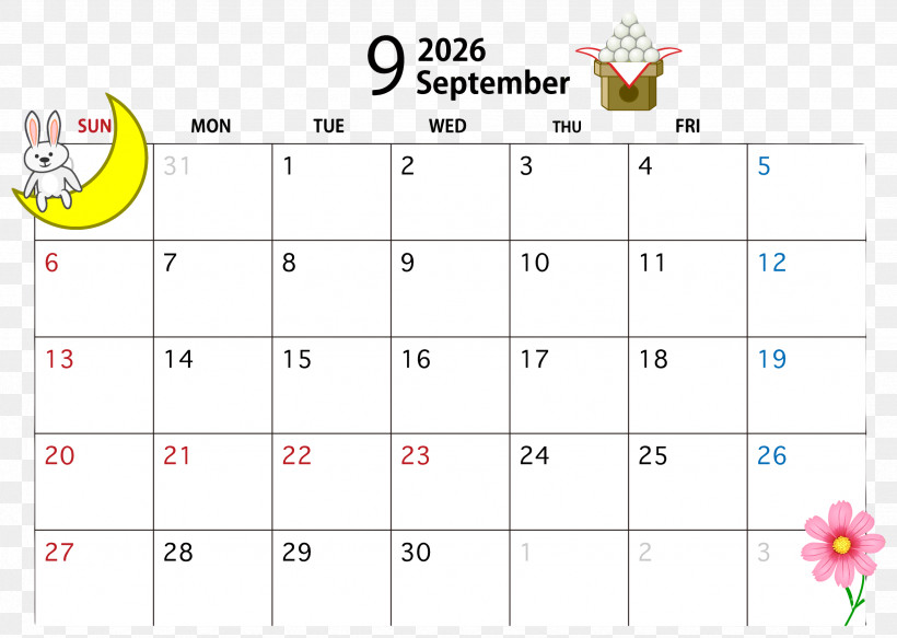 September 2026 Calendar September 2026 Calendar With Cute Decorations