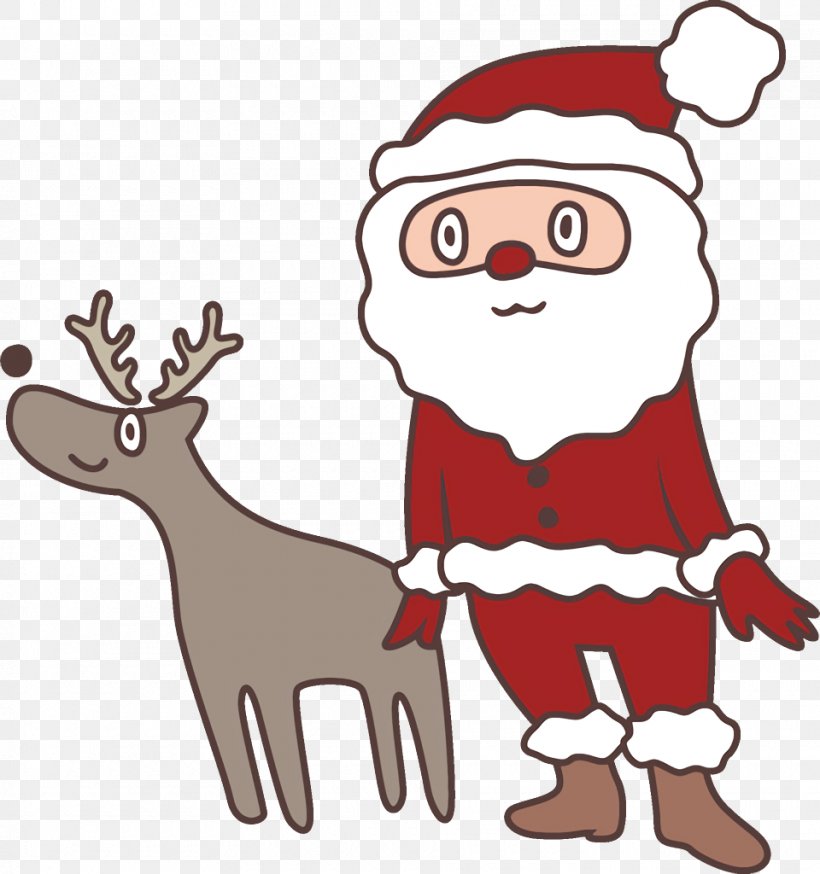 Santa Claus, PNG, 960x1024px, Cartoon, Christmas, Deer, Fictional Character, Finger Download Free
