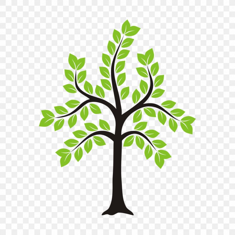 Sticker Tree Leaf Plant Stem Clip Art, PNG, 960x960px, Sticker, Branch, Ceramic, Flower, House Download Free