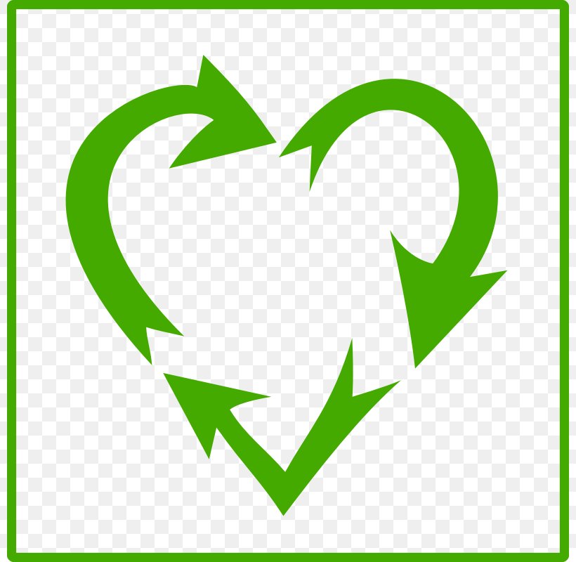 Recycling Symbol Heart Sticker Clip Art, PNG, 800x800px, Recycling, Area, Environmentally Friendly, Grass, Green Download Free