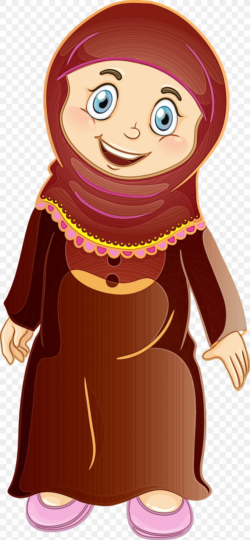 Cartoon Pink Animation Smile, PNG, 1390x3000px, Muslim People, Animation, Cartoon, Paint, Pink Download Free