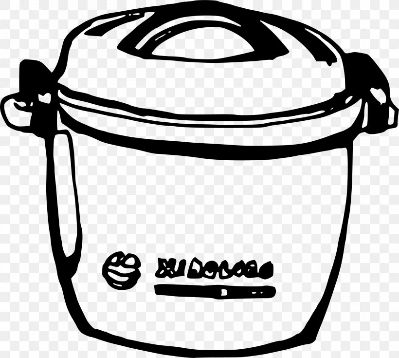 Rice Cookers Cooking Ranges Clip Art, PNG, 2400x2152px, Rice, Artwork, Black, Black And White, Bowl Download Free