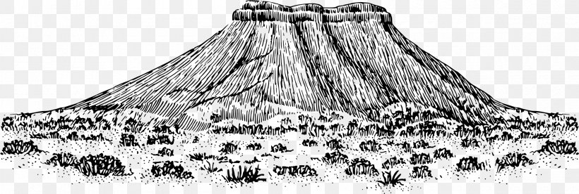 Table Mountain T-shirt Plateau Clip Art, PNG, 2400x810px, Table Mountain, Black And White, Drawing, Line Art, Monochrome Download Free