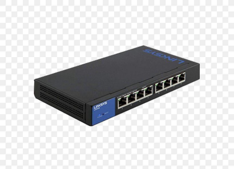 Gigabit Ethernet Network Switch Port Linksys, PNG, 592x592px, Gigabit Ethernet, Computer Network, Computer Security, Electronic Device, Electronics Accessory Download Free