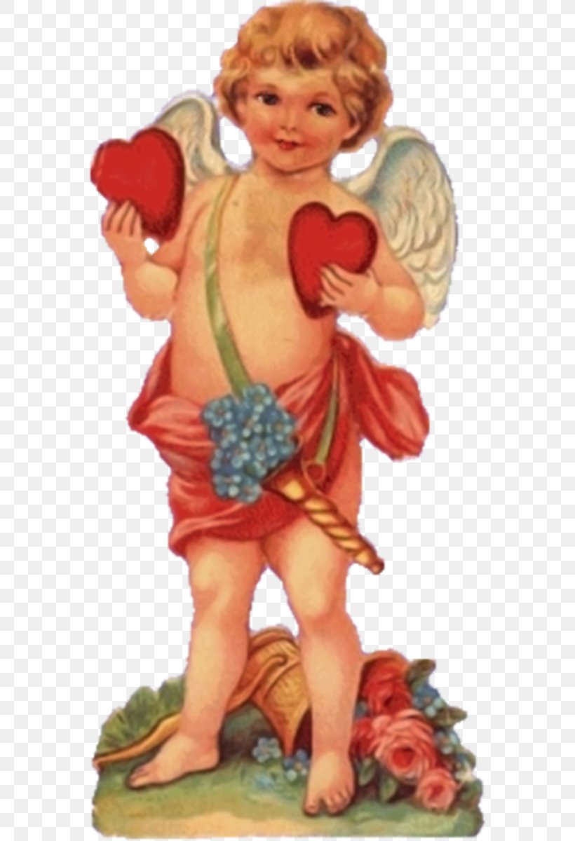 Angel Valentine's Day Love Clip Art, PNG, 568x1200px, Angel, Cupid, Decoupage, Fictional Character, Figurine Download Free
