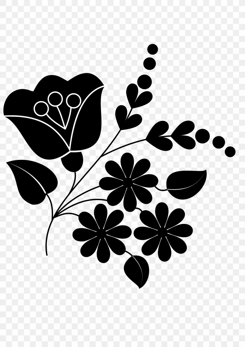 Ornament Flower Folk Art Clip Art, PNG, 1697x2400px, Ornament, Art, Black, Black And White, Branch Download Free