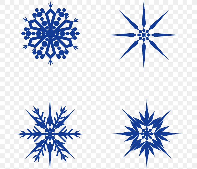 Snowflake Euclidean Vector, PNG, 695x705px, Snowflake, Area, Blue, Christmas, Point Download Free