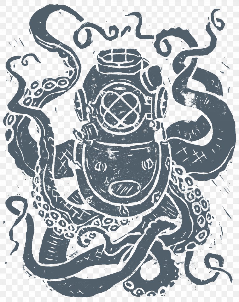 Underwater Diving Diving Helmet Drawing Clip Art Visual Arts, PNG, 3840x4864px, Underwater Diving, Art, Black And White, Diving Helmet, Drawing Download Free