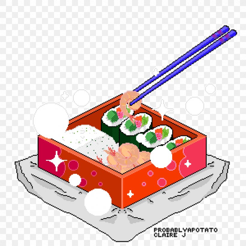 Bento Pixel Art Digital Art Sushi, PNG, 1200x1200px, Bento, Art, Artist, Box, Cartoon Download Free