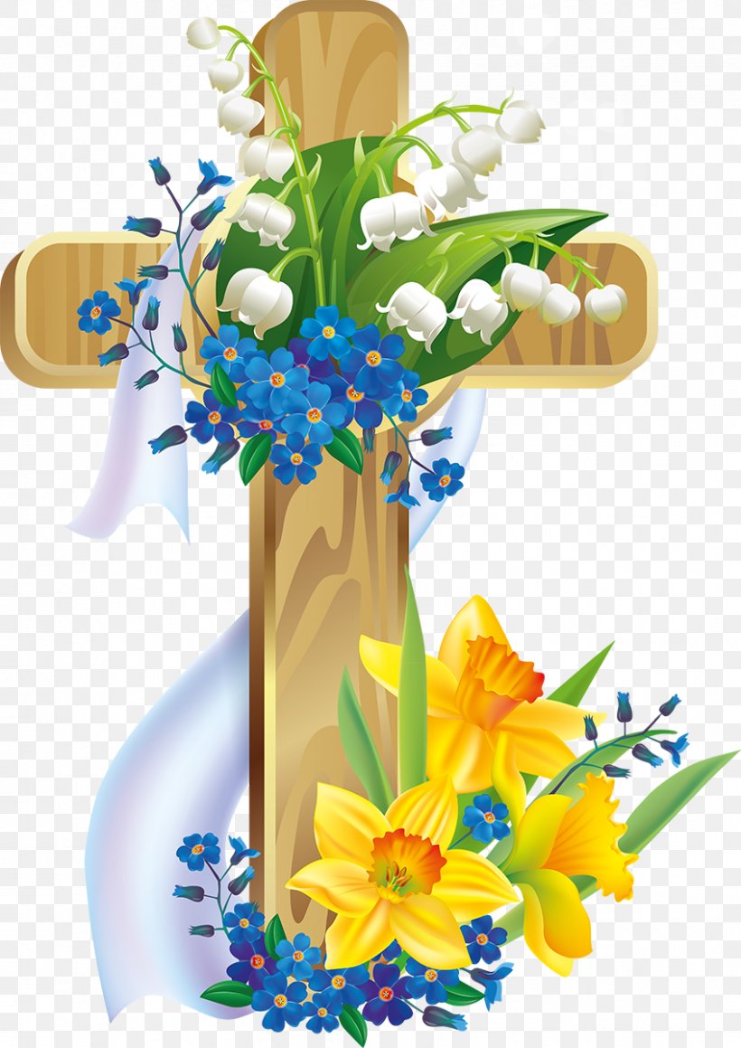Cross And Flower Clipart