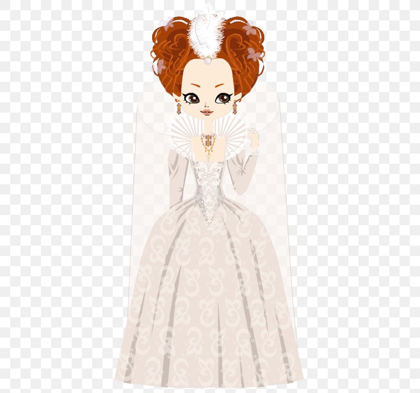 Wedding Dress Brown Hair Bride Illustration, PNG, 388x768px, Watercolor, Cartoon, Flower, Frame, Heart Download Free