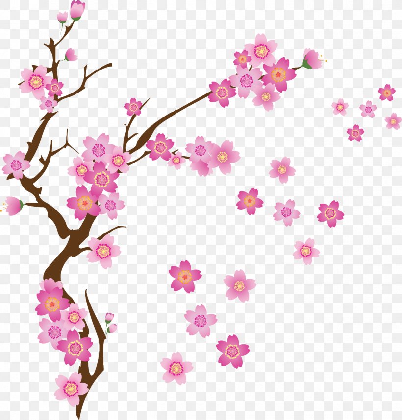 Cherry Blossom Drawing, PNG, 1352x1415px, Cherry Blossom, Blossom, Branch, Cherry, Cut Flowers Download Free