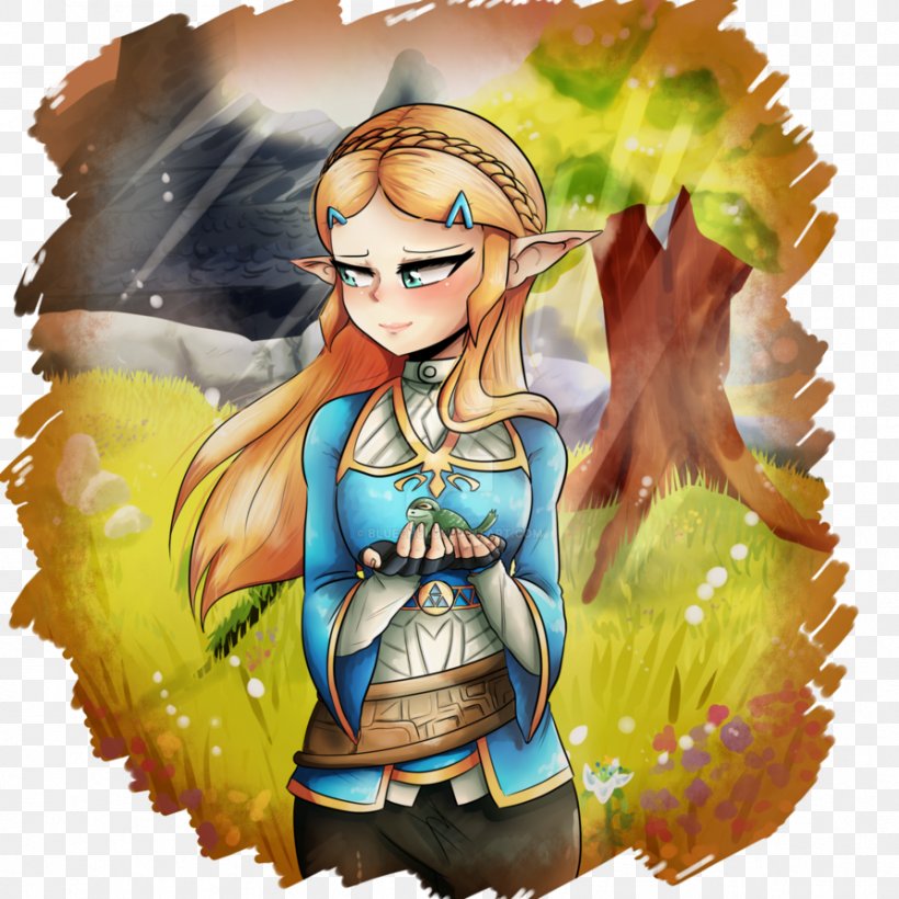 The Legend Of Zelda: Breath Of The Wild Link Fan Art DeviantArt, PNG, 893x894px, Watercolor, Cartoon, Flower, Frame, Heart Download Free