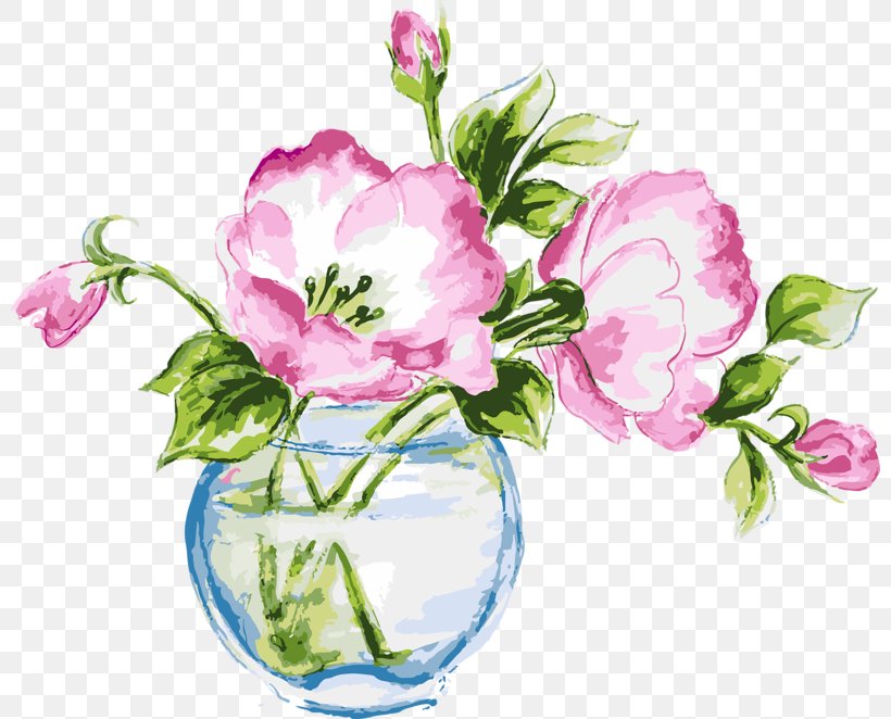 Vase Of Flowers Watercolor Painting Stock Illustration, PNG, 800x662px, Vase Of Flowers, Blossom, Cut Flowers, Drawing, Floral Design Download Free