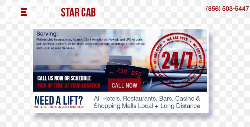 Turnersville American Star Taxi Cab Service American Star Taxi & Cab Service Brand Advertising, PNG, 980x500px, Turnersville, Advertising, Americans, Banner, Brand Download Free