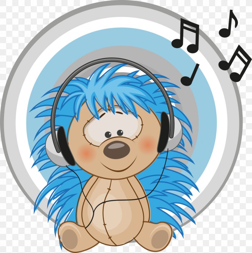 Hedgehog Headphones Stock Photography Clip Art, PNG, 997x1000px, Watercolor, Cartoon, Flower, Frame, Heart Download Free