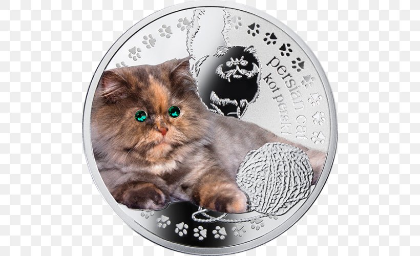 Persian Cat Silver Coin Numismatics, PNG, 500x500px, Persian Cat, Breed, Carnivoran, Cat, Cat Like Mammal Download Free