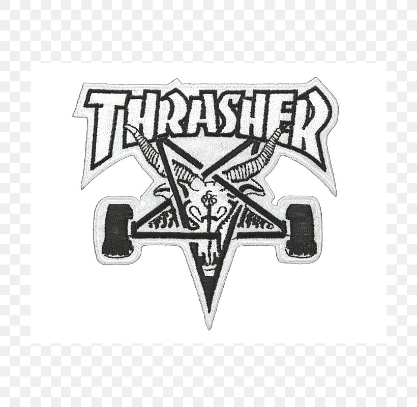 T-shirt Thrasher Iron-on Skateboard Embroidered Patch, PNG, 800x800px, Tshirt, Baseball Cap, Black, Brand, Clothing Download Free