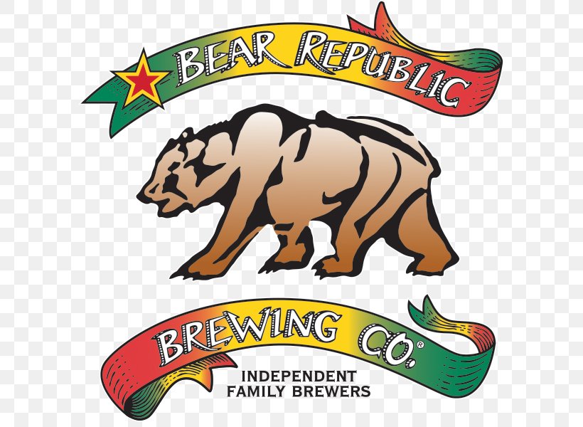 Beer Bear Republic Brewing Co. India Pale Ale Bear Republic Brewing Company, PNG, 600x600px, Beer, Ale, Animal Figure, Area, Bear Republic Brewing Co Download Free