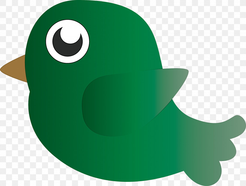 Green Animation, PNG, 2999x2265px, Cartoon Bird, Animation, Cute Bird, Green Download Free