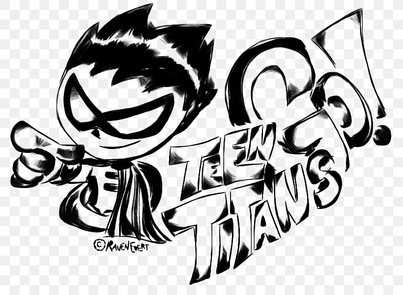 Raven Robin Cartoon Teen Titans Drawing, PNG, 800x600px, Raven, Art, Artwork, Black, Black And White Download Free