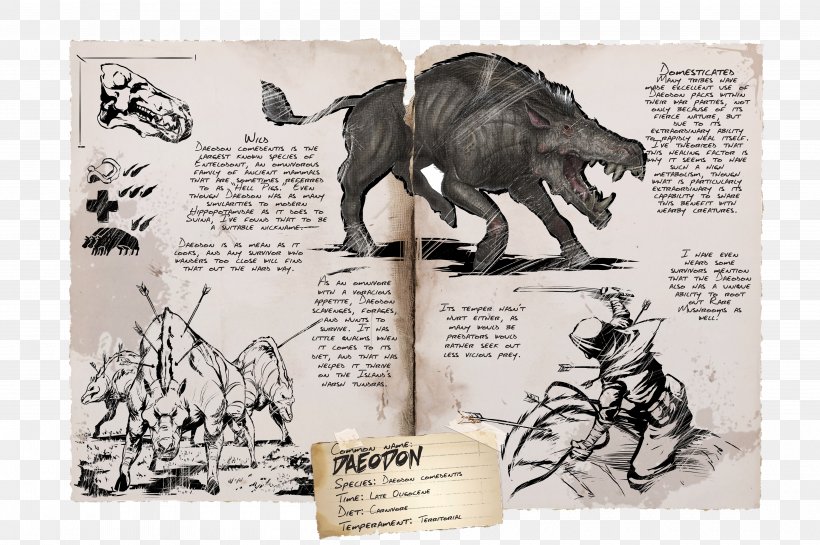ARK: Survival Evolved Daeodon Pegomastax Yutyrannus Dinosaur, PNG, 4000x2660px, Ark Survival Evolved, Advertising, Brand, Daeodon, Dinosaur Download Free