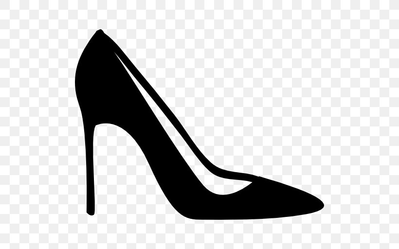Stiletto Heel High-heeled Shoe, PNG, 512x512px, Stiletto Heel, Basic Pump, Black, Black And White, Clothing Download Free