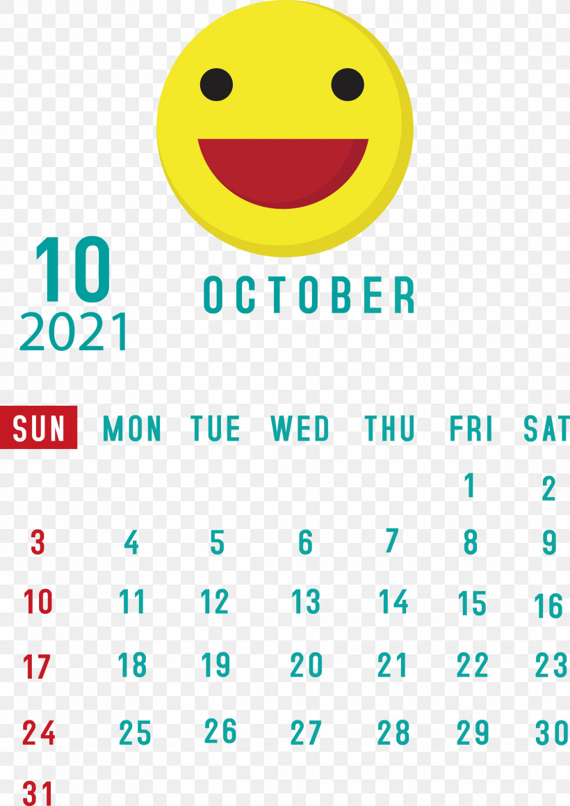October 2021 Printable Calendar October 2021 Calendar, PNG, 2124x3000px, October 2021 Printable Calendar, Android, Emoticon, Geometry, Happiness Download Free
