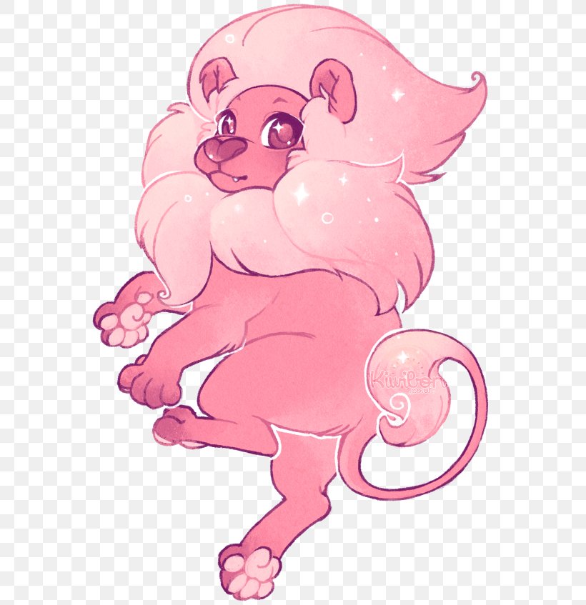 Lion Fan Art Pink Diamond Tiger, PNG, 567x847px, Watercolor, Cartoon, Flower, Frame, Heart Download Free