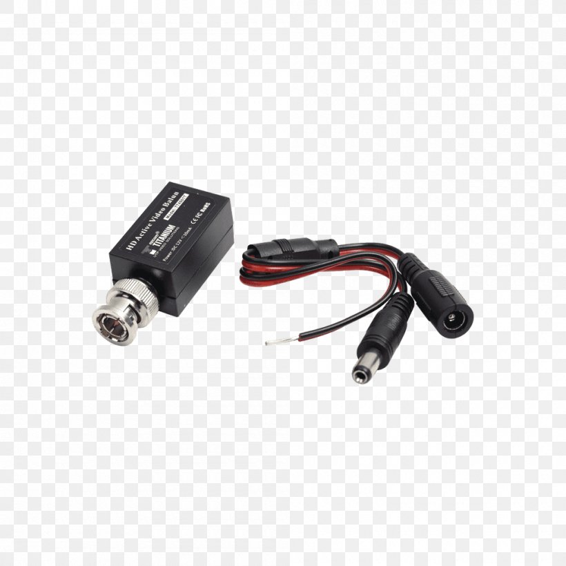 Balun Coaxial Cable Adapter Analog High Definition Twisted Pair, PNG, 1000x1000px, Balun, Ac Adapter, Adapter, Analog High Definition, Cable Download Free