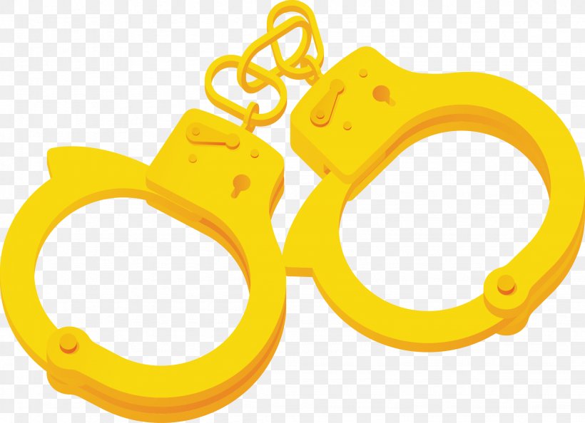 Handcuffs Crime Computer File, PNG, 2259x1637px, Yellow, Brand, Concepteur, Crime, Criminal Download Free