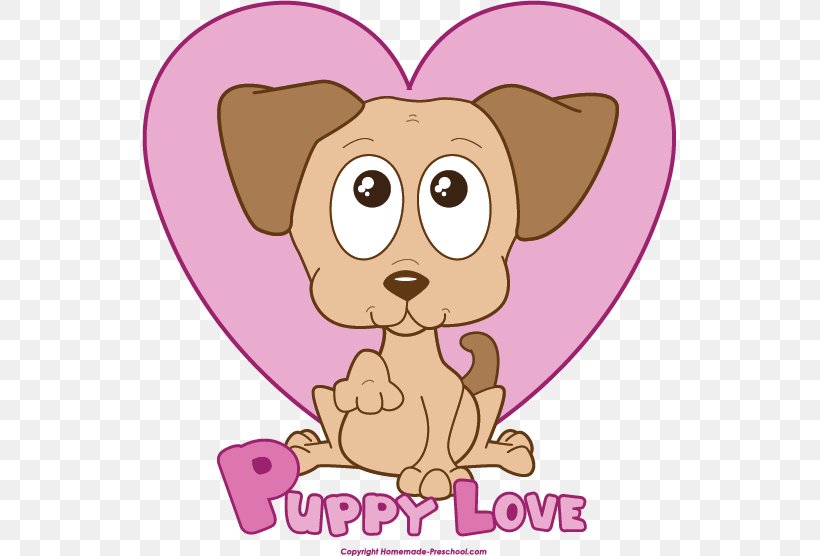 Puppy Love Dog Clip Art, PNG, 535x556px, Watercolor, Cartoon, Flower, Frame, Heart Download Free