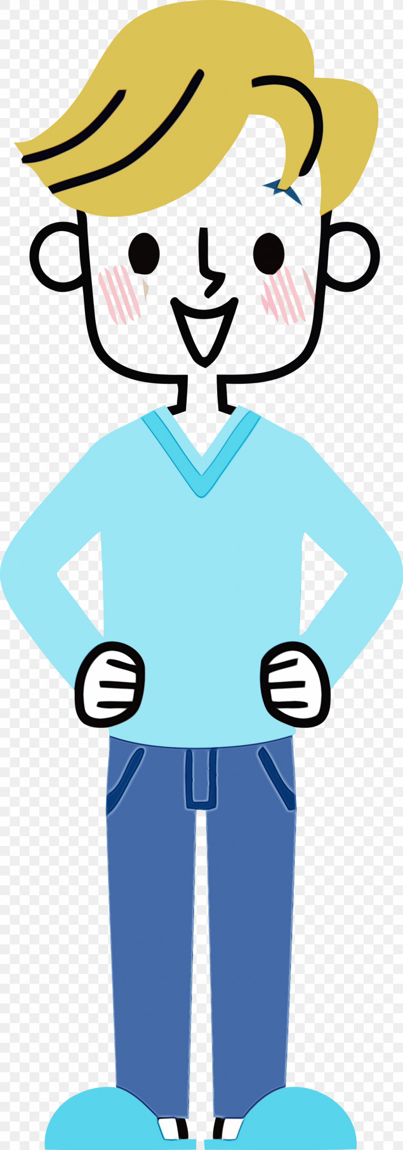 Turquoise Cartoon Male Line Smile, PNG, 1052x3000px, Watercolor, Cartoon, Jersey, Line, Male Download Free