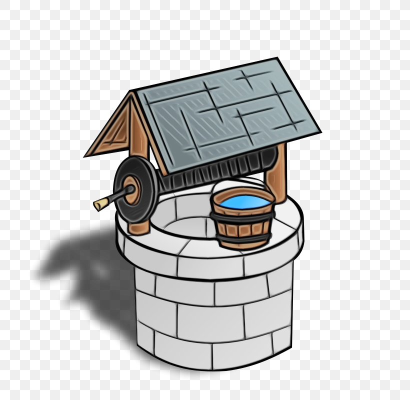 Water Well Roof Property Shed Cartoon, PNG, 800x800px, Watercolor, Animation, Cartoon, Chimney, House Download Free