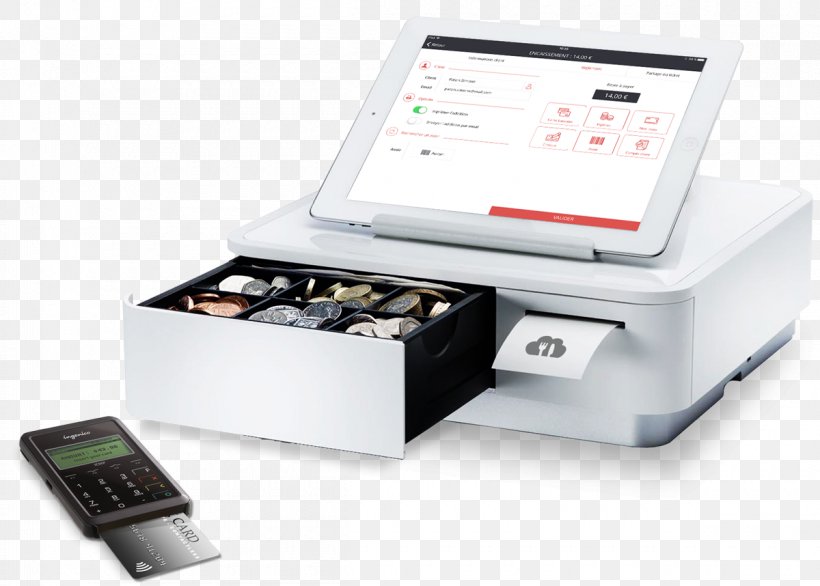 Cash Register Touchscreen Point Of Sale Printer Epson, PNG, 1200x858px, Cash Register, Barcode, Computer Hardware, Electronic Component, Electronics Download Free