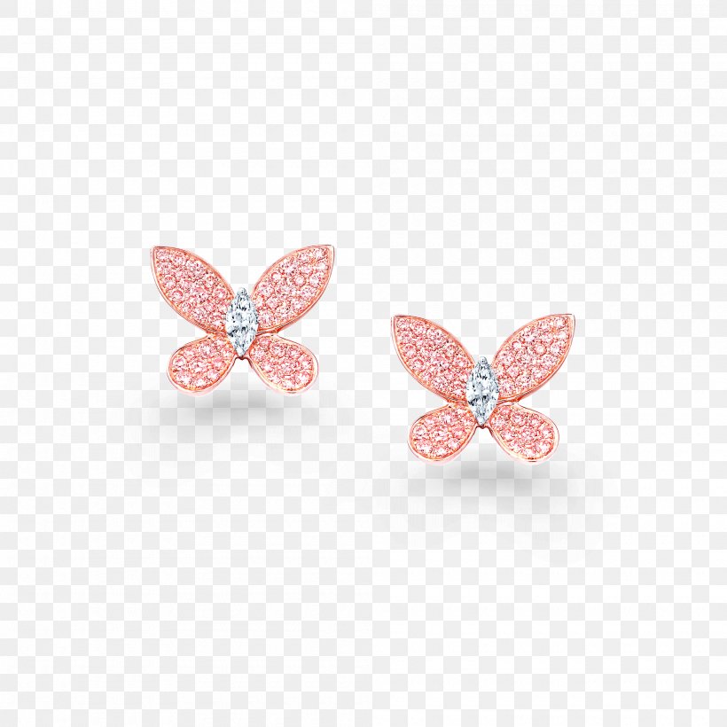 Earring Graff Diamonds Pink Gemstone, PNG, 2000x2000px, Earring, Brooch, Butterfly, Diamond, Earrings Download Free