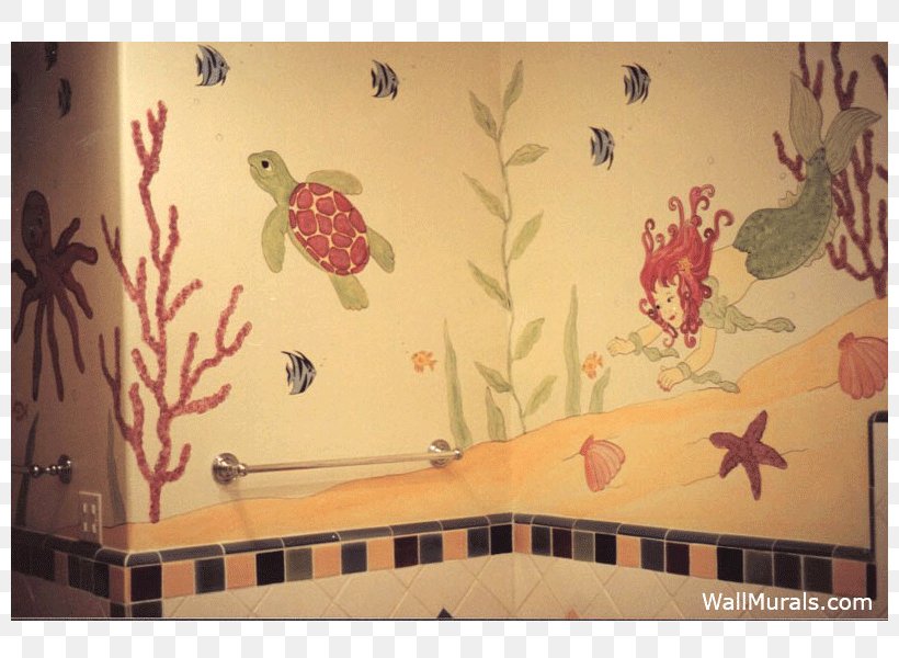 Mural Wall Bathroom Painting Wallpaper, PNG, 800x600px, Mural, Artwork, Bathroom, Beach, Bedroom Download Free