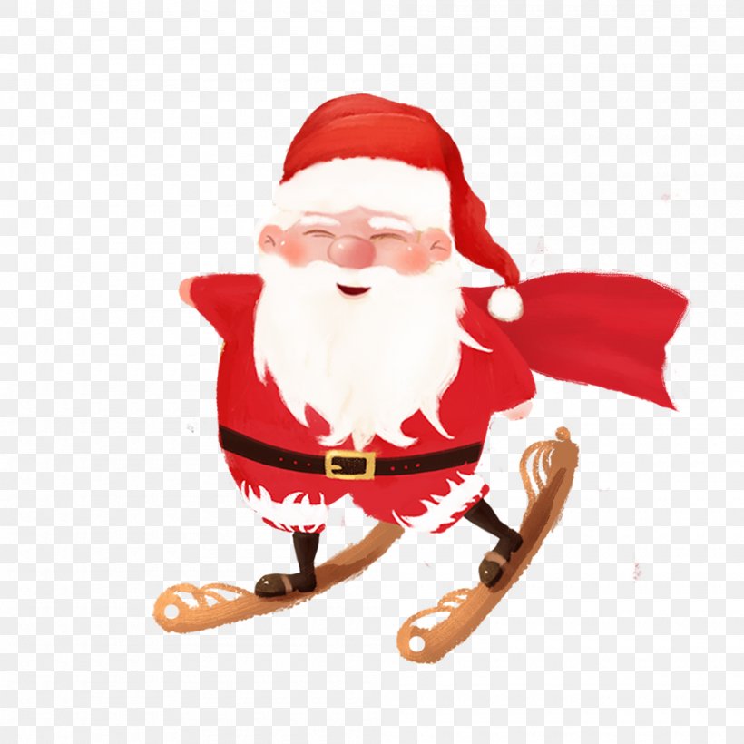 Santa Claus Christmas Skiing Computer File, PNG, 2000x2000px, Santa Claus, Christmas, Christmas Decoration, Christmas Gift, Christmas Ornament Download Free