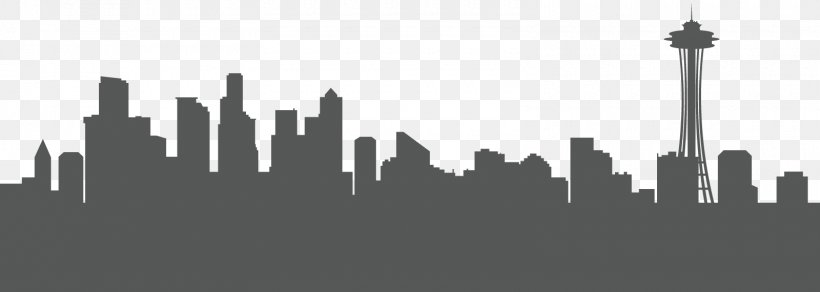 Seattle Skyline Silhouette Clip Art, PNG, 1600x570px, Seattle, Art, Black And White, Brand, City Download Free