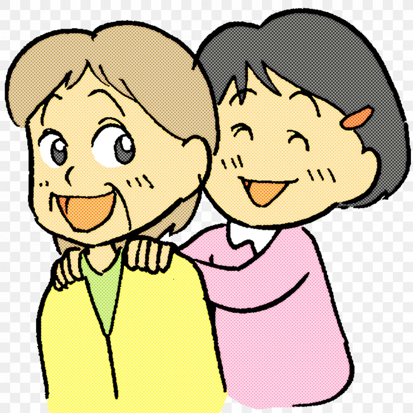 Hug Friendship Cartoon Free Hugs Campaign Laughter, PNG, 1200x1200px, Grandparents Cartoon, Cartoon, Drawing, Free Hugs Campaign, Friendship Download Free
