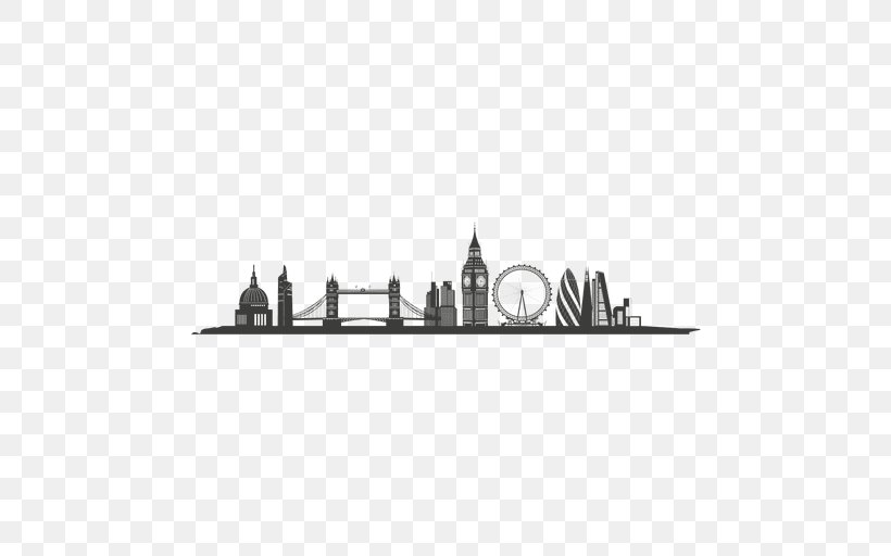 London Skyline Silhouette Graphic Design, PNG, 512x512px, London, Art, Black And White, Heavy Cruiser, Illustrator Download Free
