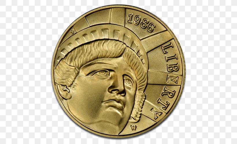 Gold Coin Statue Of Liberty Gold Coin American Gold Eagle, PNG, 500x500px, Coin, American Buffalo, American Gold Eagle, Bullion, Bullion Coin Download Free