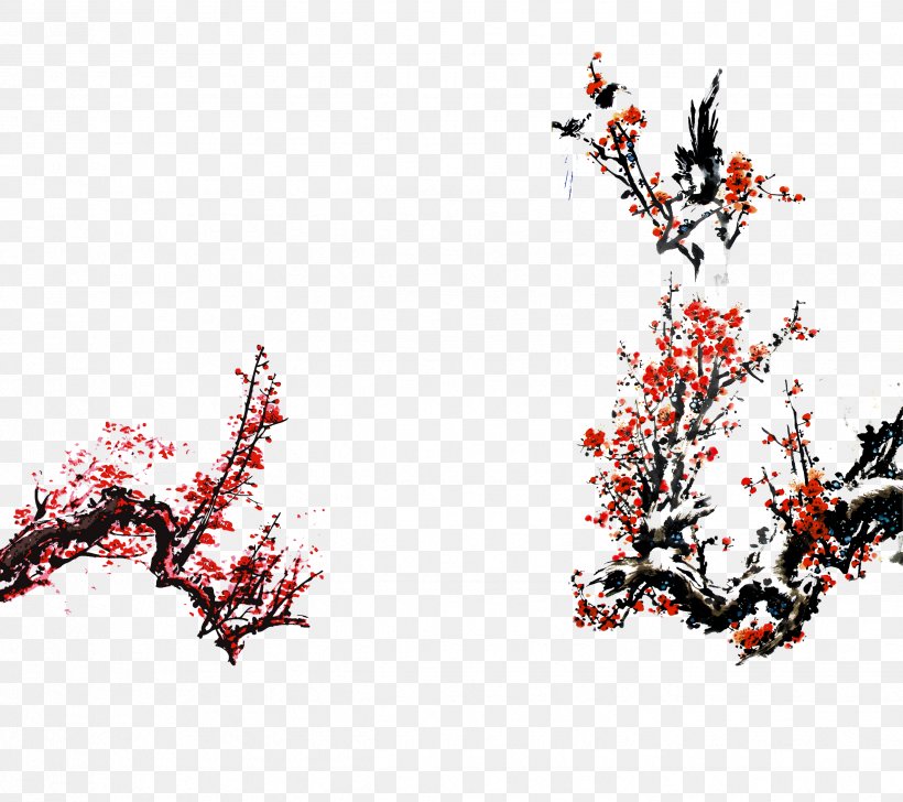 Ink Wash Painting Download, PNG, 2477x2201px, Ink Wash Painting, Blossom, Branch, Coreldraw, Editing Download Free