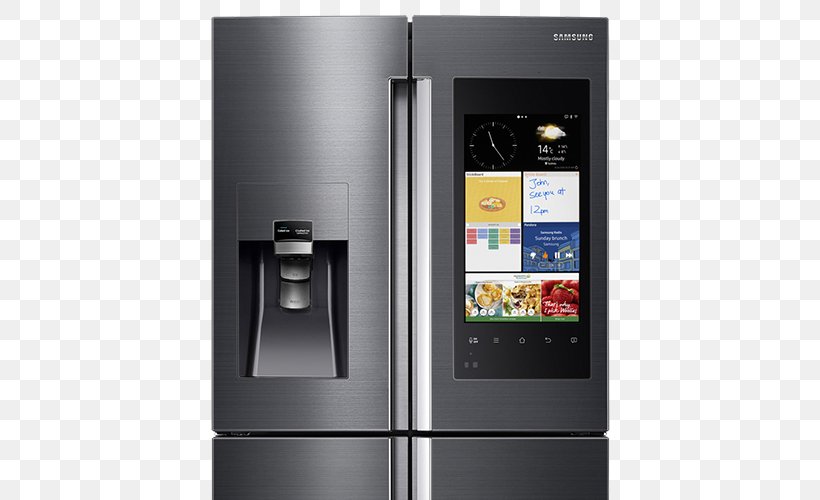 Internet Refrigerator Samsung Family Hub SRF671BFH2 Home Appliance, PNG, 720x500px, Refrigerator, Freezers, Home Appliance, Internet Refrigerator, Kitchen Download Free