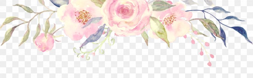 Floral Design Watercolor Painting Flower Drawing /m/02csf, PNG, 2000x622px, Watercolor, Cartoon, Flower, Frame, Heart Download Free