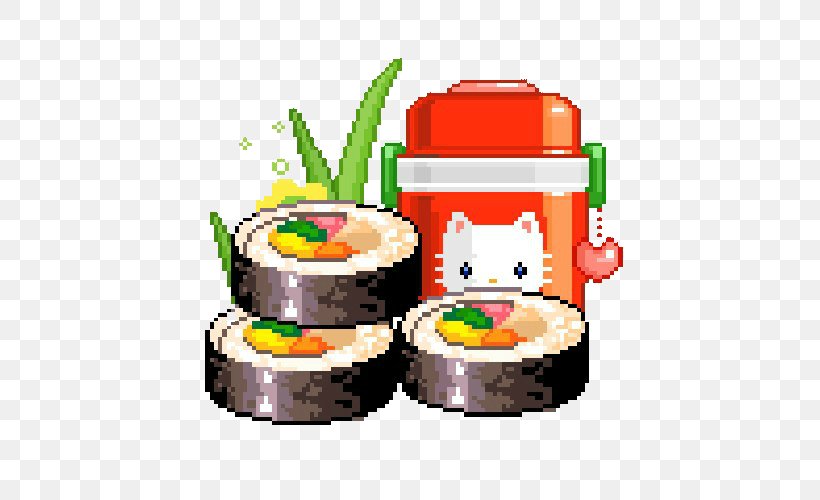 Sushi Pixel Art, PNG, 500x500px, 8bit Color, Sushi, Art, Atlantic Bluefin Tuna, Cuisine Download Free