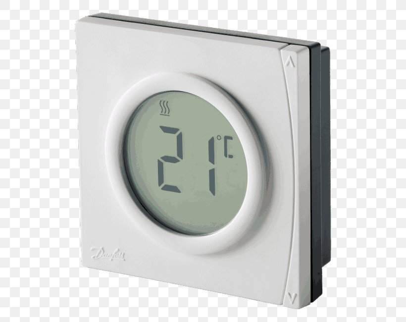 Programmable Thermostat Danfoss Underfloor Heating Smart Thermostat, PNG, 650x650px, Thermostat, Berogailu, Central Heating, Danfoss, Electricity Download Free