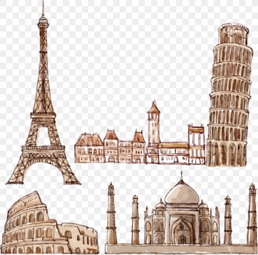 Eiffel Tower New York City Rome Drawing, PNG, 1393x1379px, Eiffel Tower, Architecture, City, Drawing, Facade Download Free