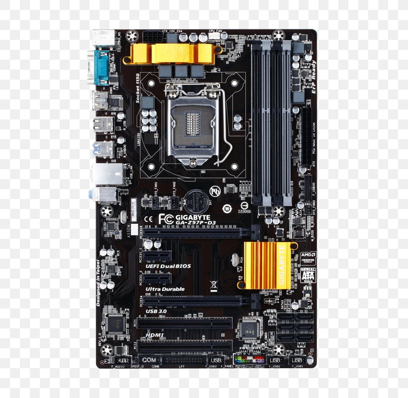 Motherboard Intel LGA 1150 Gigabyte Technology Gigabyte GA-Z97P-D3, PNG, 800x800px, Motherboard, Atx, Central Processing Unit, Chipset, Computer Accessory Download Free